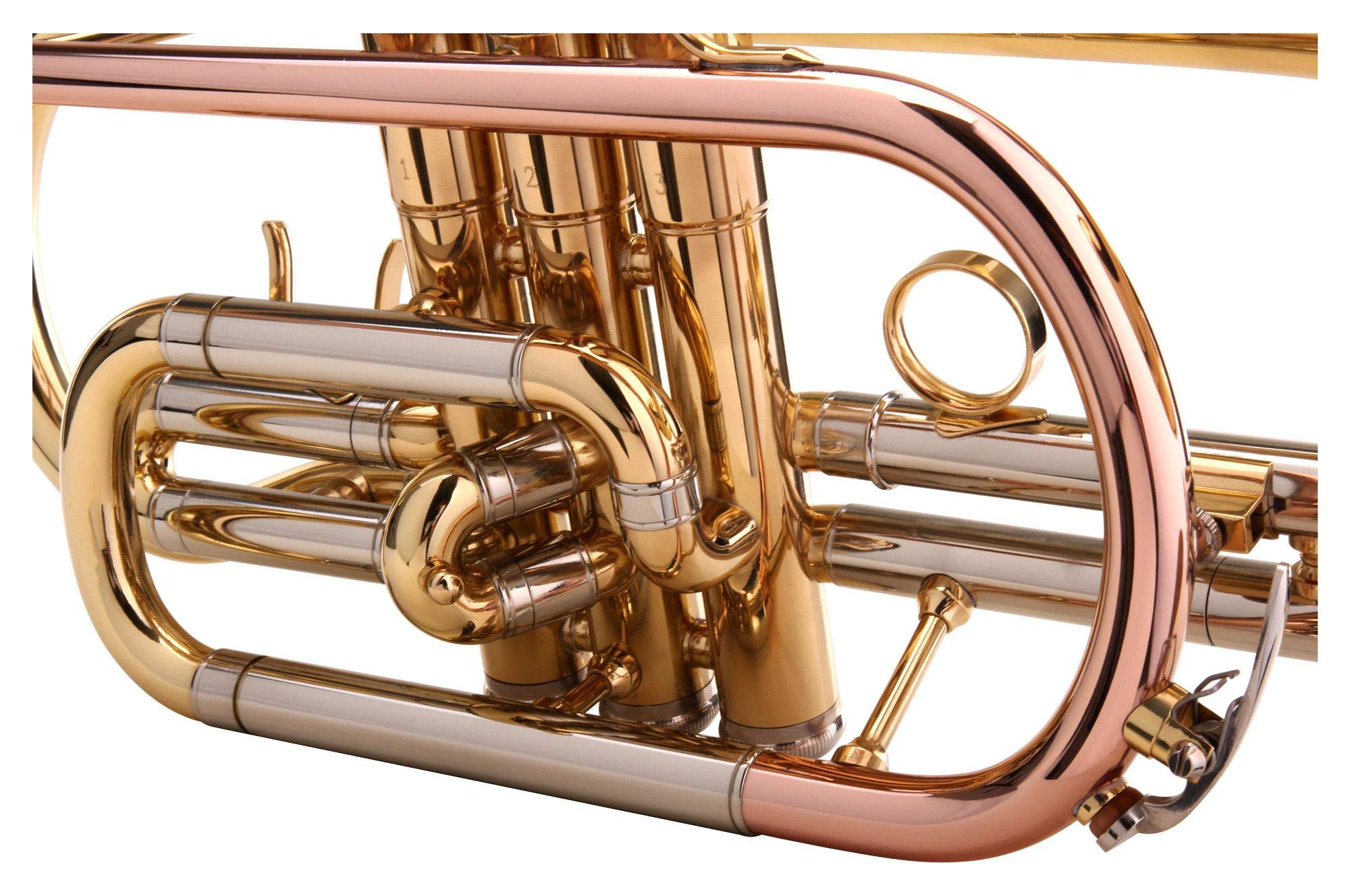Classic Cantabile CR-400L Cornet en Sib (laiton, pistons inox, coulisse en maillechort, avec étui, embouchure) doré
