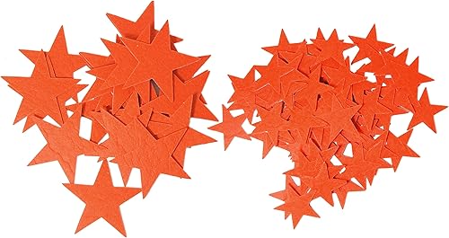 Playfully Ever After Estrellas de fieltro rígido de tamaño combinado de 1.5 y 3 pulgadas, 46 piezas (naranja)