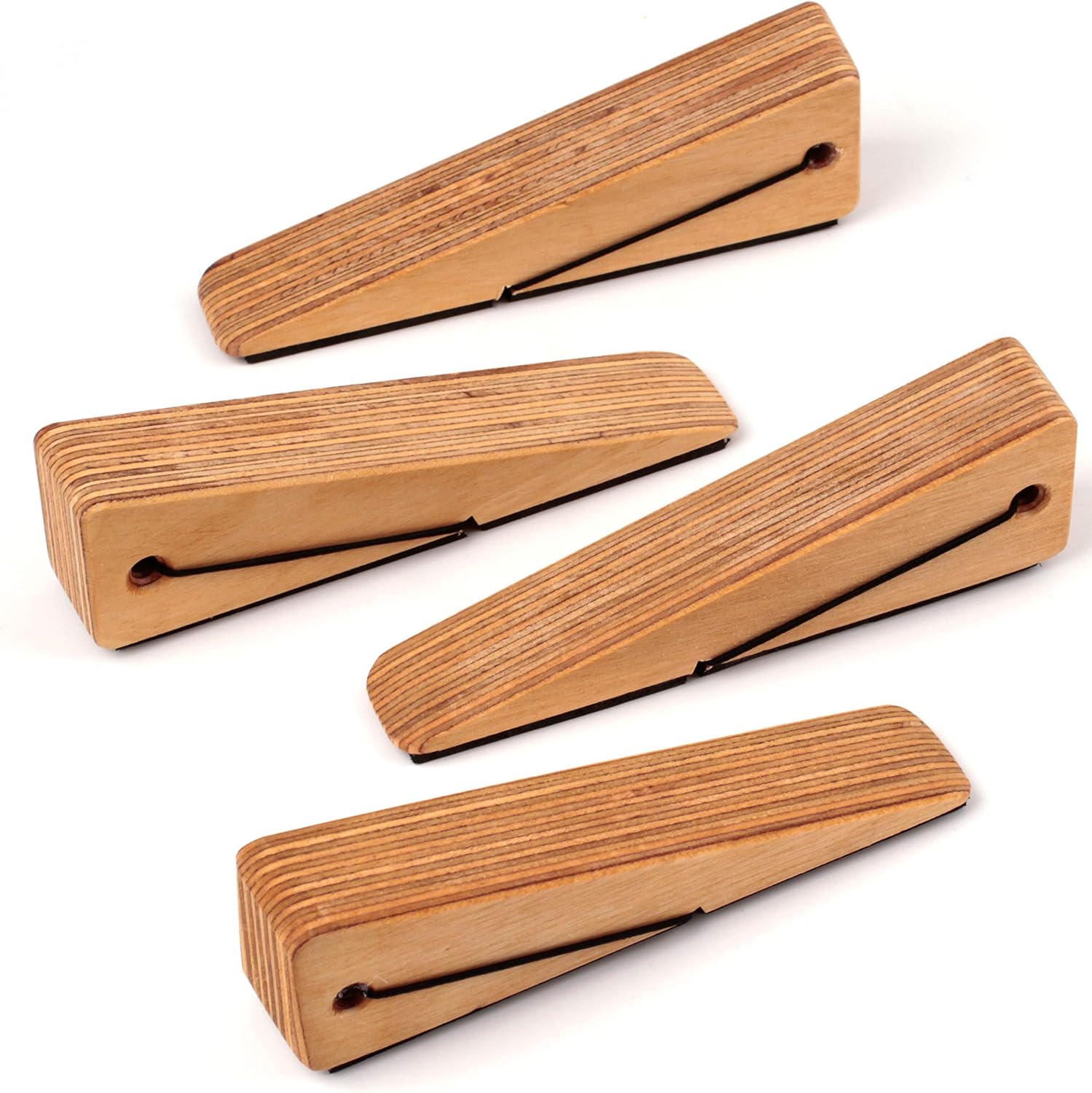 Door Stopper Decorative Doorstop Wedge- Pack of 1, Multi Surface Wooden Door Stop with Elastic Rubber Band, Non-Slip Door Stops with Heavy Duty, Quality Design for All Surfaces (Natural,1)