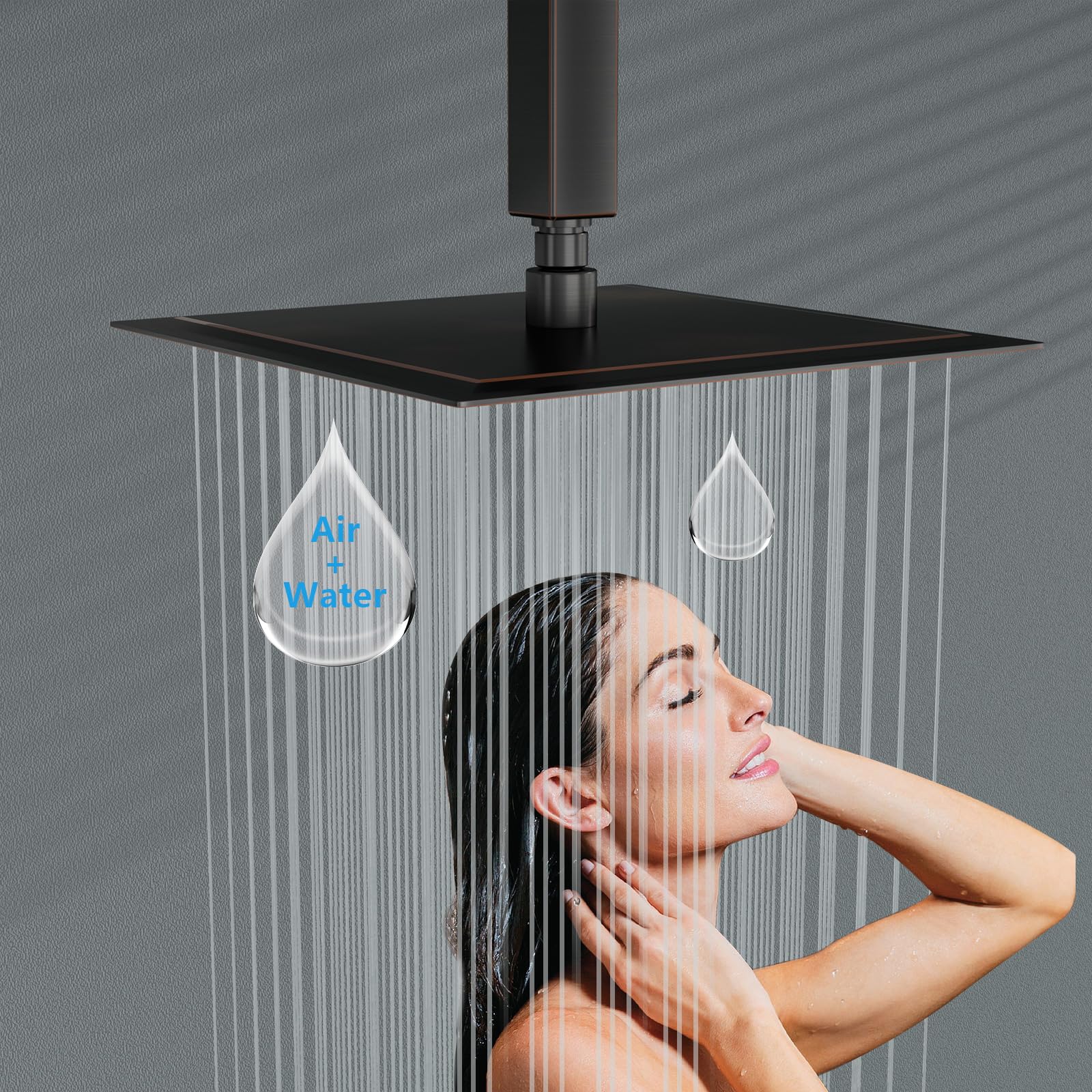 Lordear 8" Stainless Steel Square Filtered Shower Head - High Pressure Rainfall Showerhead For Hard Water (Chrome)