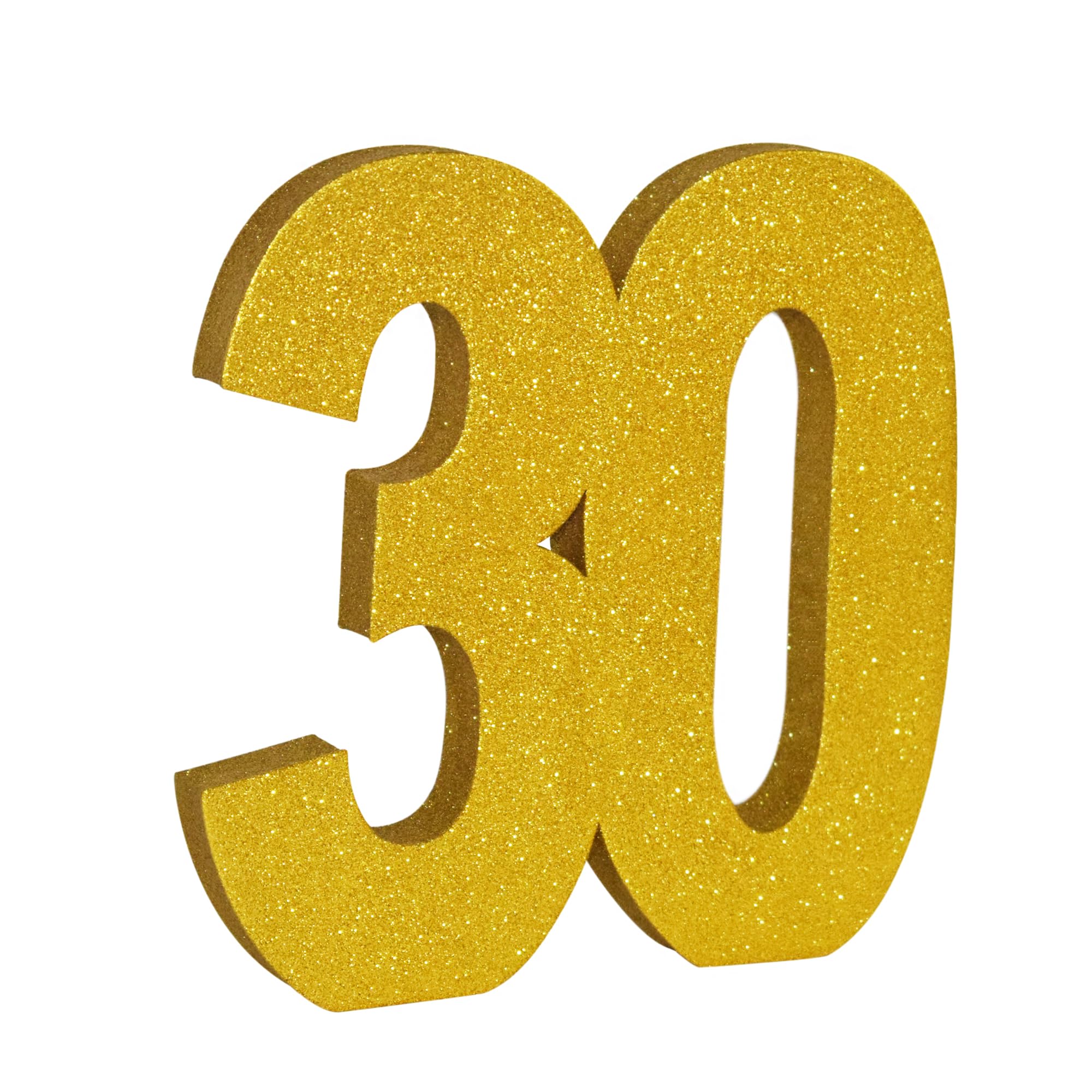 Birthday Decorations 50th 40th 30th Anniversary Table Decorations Gold Glitter Sign for Men and Women, Shining Gold Foam Digital for Birthday, Wedding, Anniversary Party Decorations (30th)