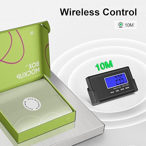 Miniatura 3 de THINKSCALE Báscula de envío de 440 lbs10g, pantallas LCD inalámbricas, Escala postal de báscula de peso resistente, Plataforma grande de acero