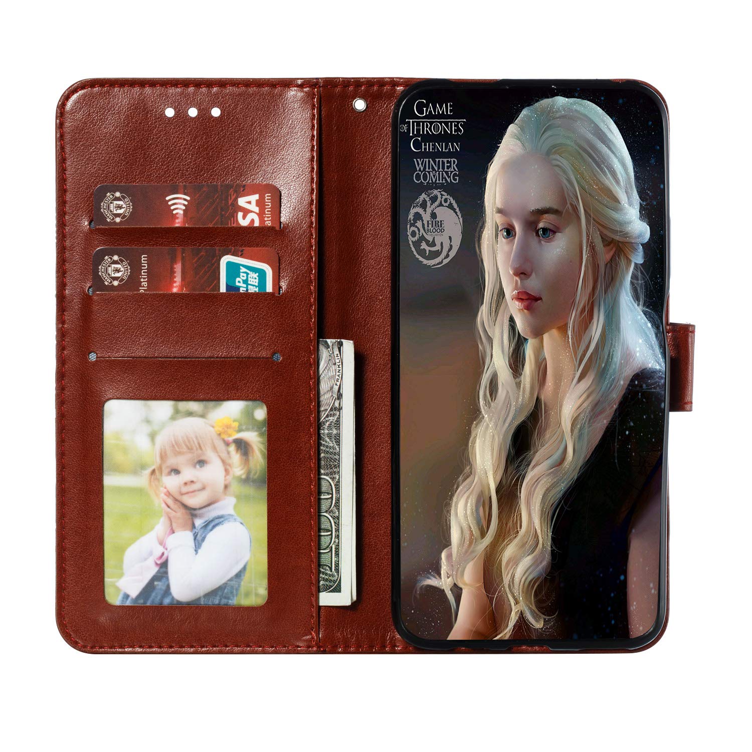 Custodia LG Q60/K50 Con Portafoglio - Design Mandala Rosa, Copertina In PU Pelle E TPU - 5