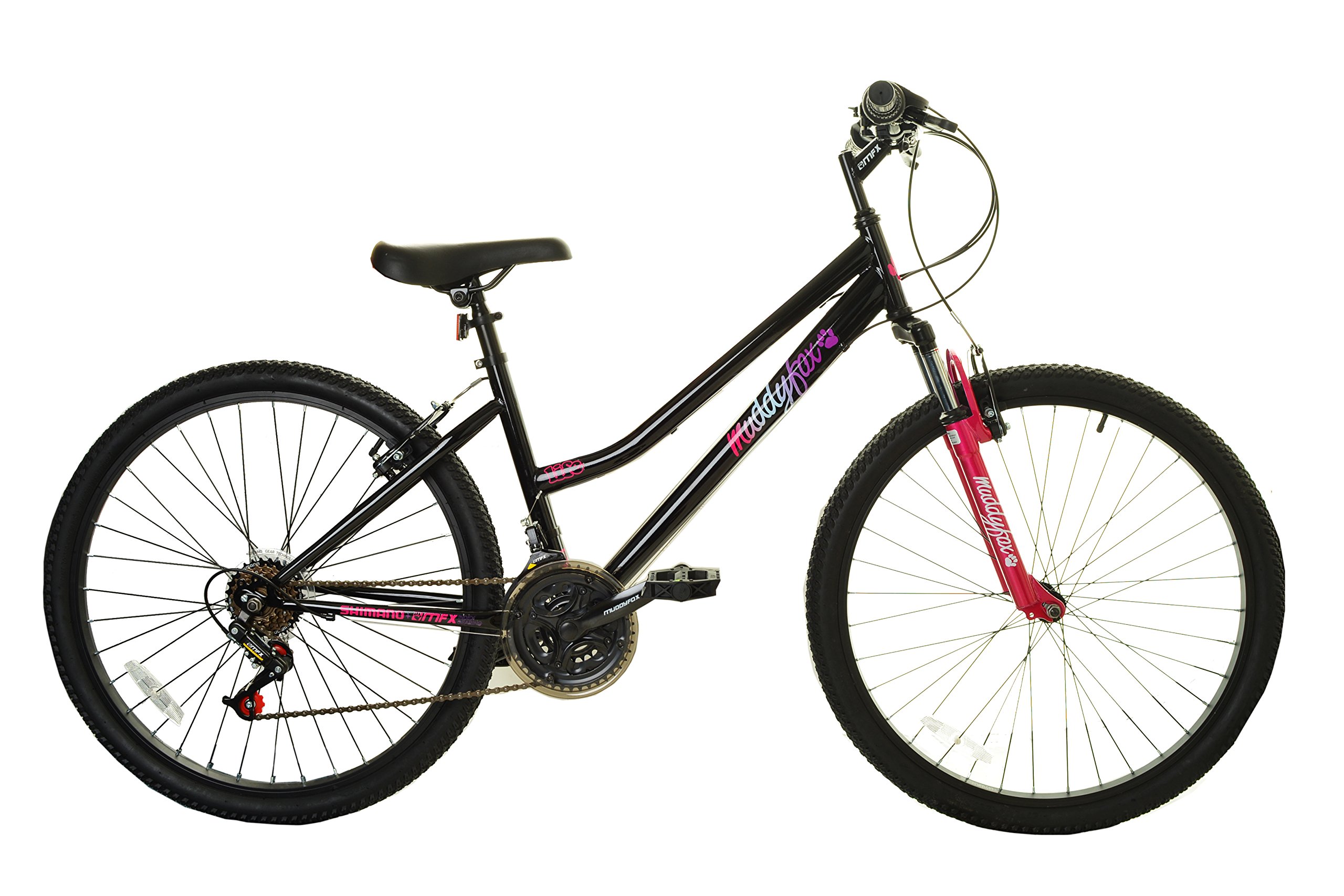 Muddyfox Life Womens 18 Speed Hardtail Mountain Bike Black Pink