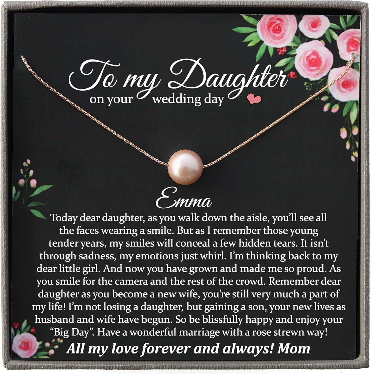 Be Wished Gift to Bride from Mom or Dad, Ready To Gift Jewelry with Meaningful Message, Daughter Wedding Gifts, Goldfilled or Sterling Silver