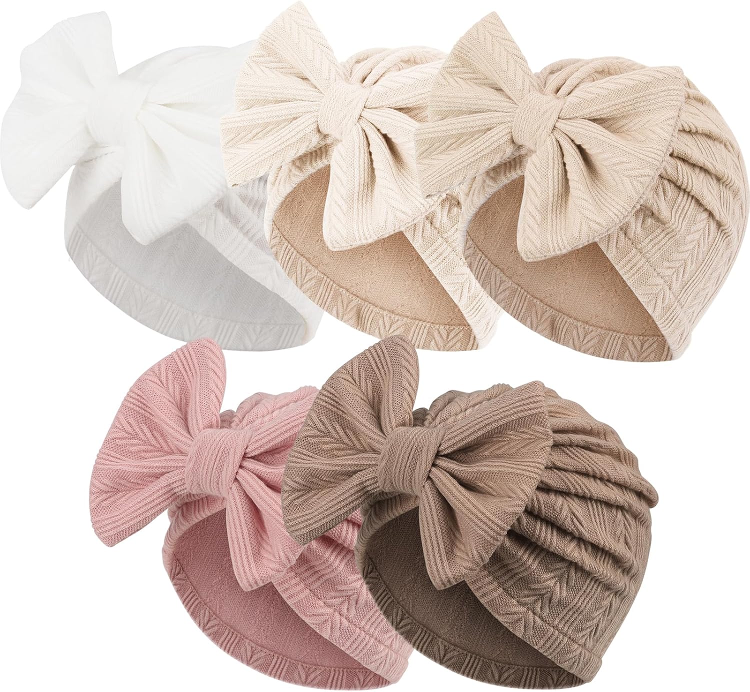 Newborn Baby Girl Hats with Bow Toddler Infant Beanie Cap Newborn Hospital Hats for Baby Girl Kid 3-12 Months