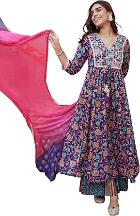 Buy Printed Cotton Kurti In Dark Blue Online : TUV474 - Utsav Fashion - Foto 10