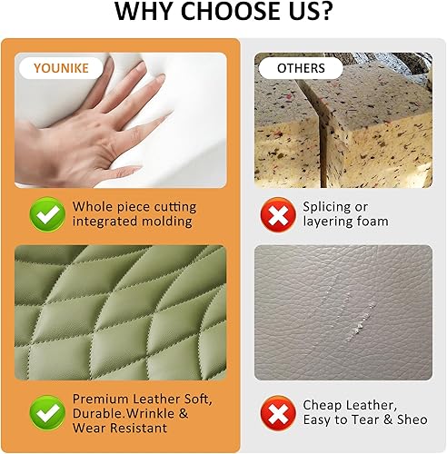 Miniatura 5 de YOUNIKE Silla de escritorio de oficina en casa con ruedas, silla de tocador sin brazos con respaldo, cómoda y moderna silla tapizada de cuero,