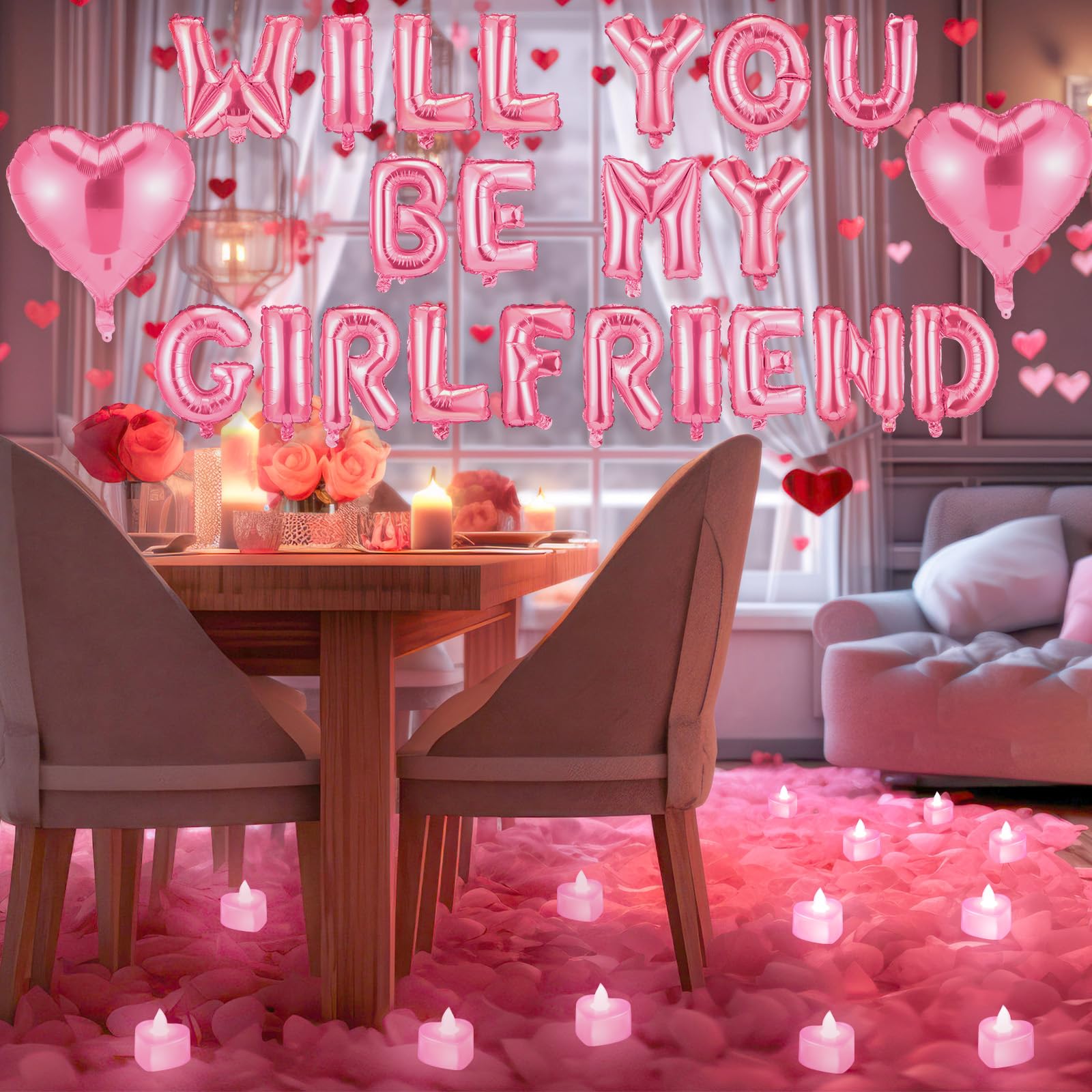 Seenelling Palloncino con scritta "Will You Be My Girlfriend", per proposta
