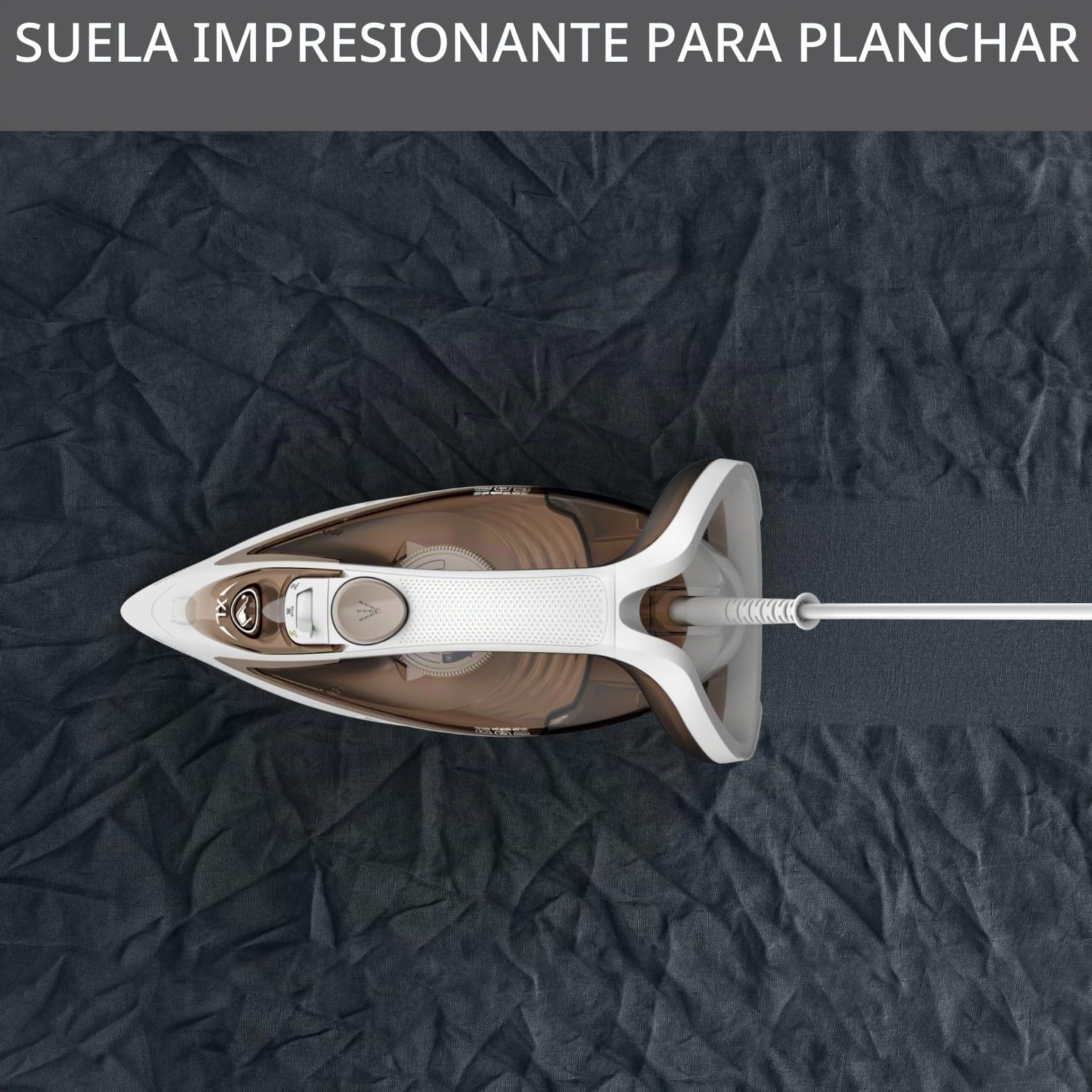 Tefal FV5780 Easygliss Eco - Plancha de vapor (2800 W, 240 g/min, vapor automático, 50 g/min, vapor vertical, suela Durilium AirGlide, 88% reciclable, mocha/blanco)