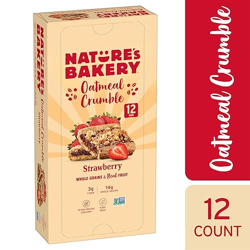 Miniatura 33 de Nature's Bakery Barritas de avena desmenuzada, fresa, fruta real, veganas, sin OMG, barra de desayuno, 1 caja con 6 barras, 6