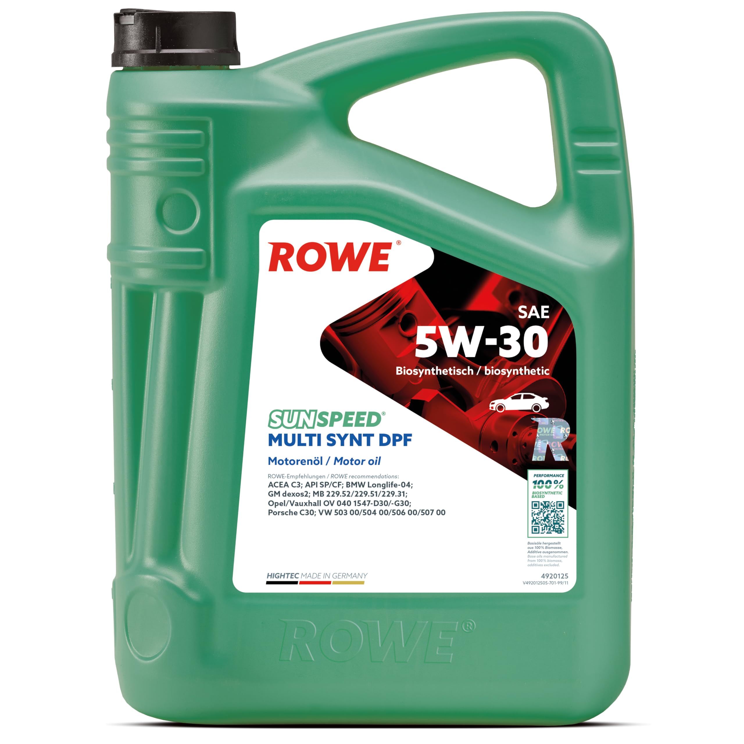 ROWE SUNSPEED Multi SYNT DPF SAE 5W-30, 5 Liter, Mehrbereichs-Motorenöl