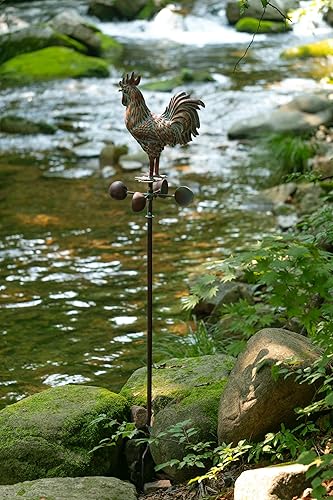 Miniatura 8 de CLYB Gallina de metal con veleta de pollo - Encantadora elegancia de corral con soporte de techo ajustable