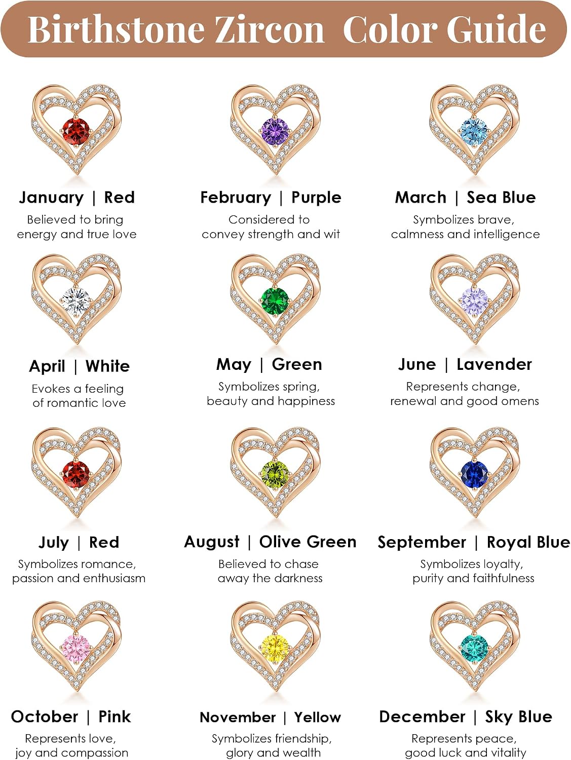 CDE Forever Love Heart Birthstone Stud Earrings Jewelry Gifts for Women | Hypoallergenic,Non Tarnish,Nickel-Free & Lead-Free,5A CZ,Anniversary Christmas Birthday Gifts for Women Girlfriend Wife