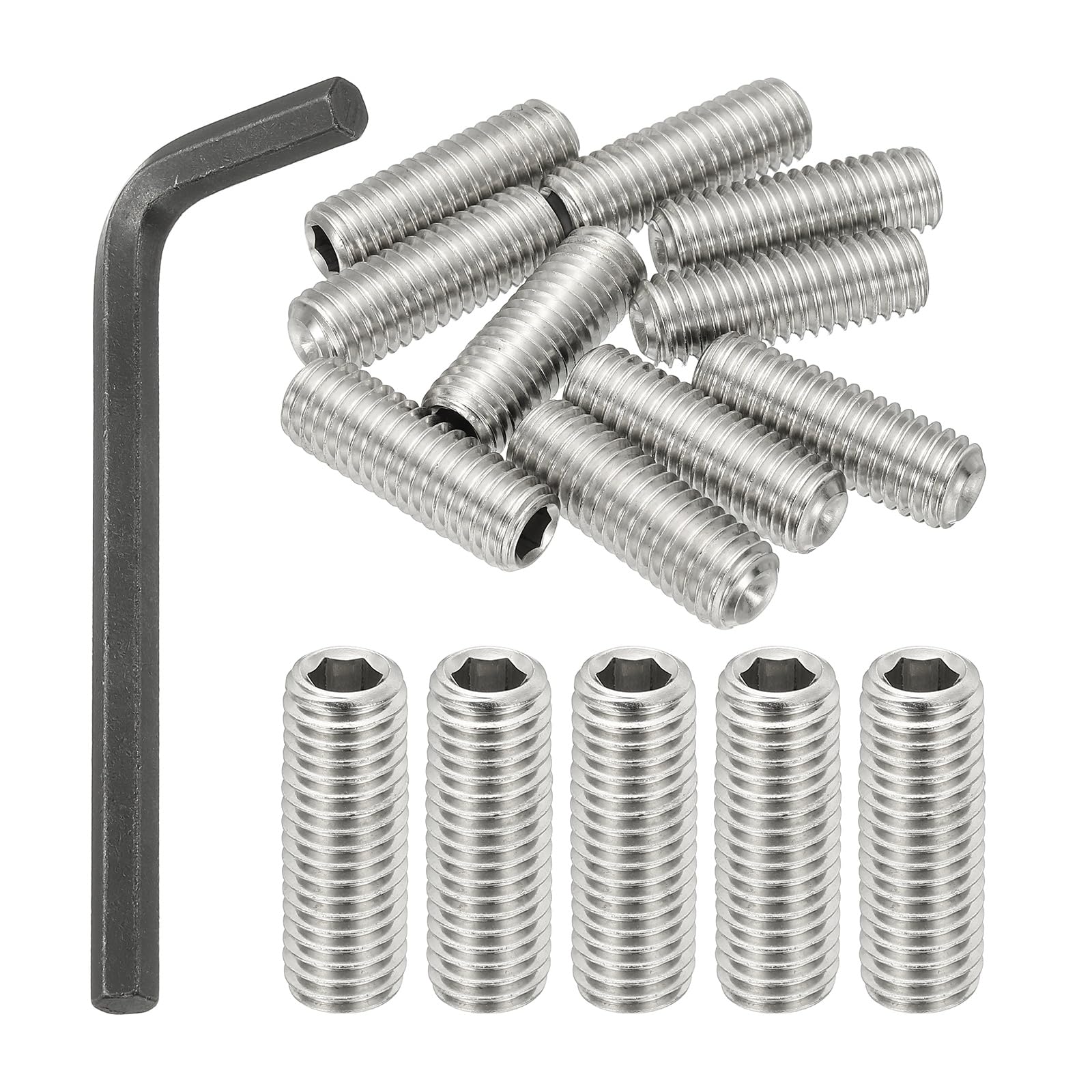 PATIKIL 1/2-13x1-1/2" Internal Hex Socket Set Grub Screws