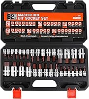 Vista 1 de HORUSDY Allen Socket Set, 32-Piece Hex Bit Socket Set,SAE and Metric with Alloy Steel 1/4", 3/8", 1/2" Allen Head Hex Key