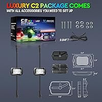 Vista 6 de MICTUNING C2 Max RGB+IC Chasing Color Rock Lights - 2 piezas (no incluye controlador)