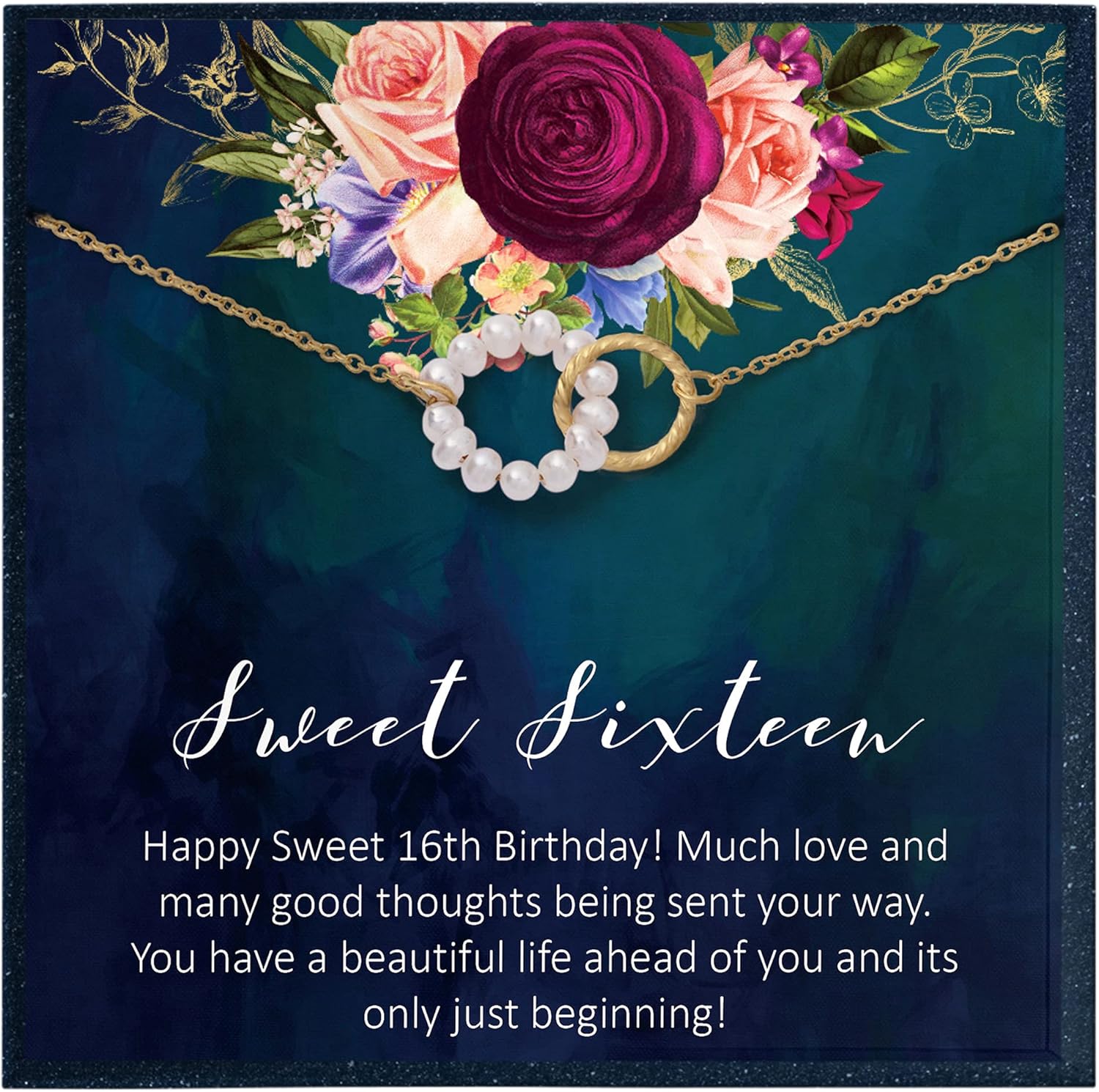 Grace of Pearl 16th Birthday Necklace Gift for Sweet Sixteen Gift for Sweet 16 Birthday Gift for 16 Year Old Teen Girl Birthday Jewelry Gift for 16 Birthday Girl