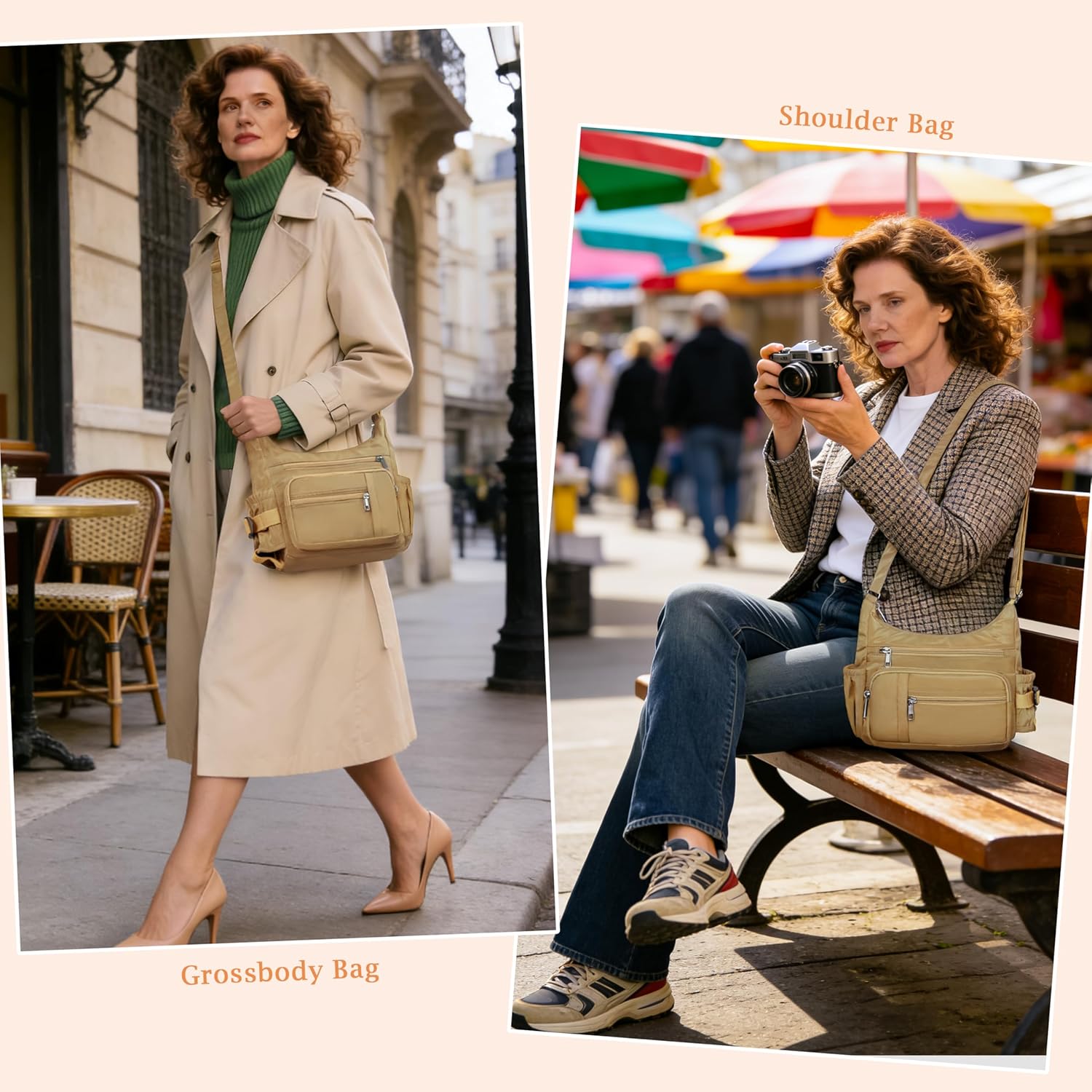 VOLGANIK ROCK RFID Anti Thief Crossbody Bag for Women Waterproof Shoulder Bag Messenger Bag Casual Nylon Purse Handbag - Image 8