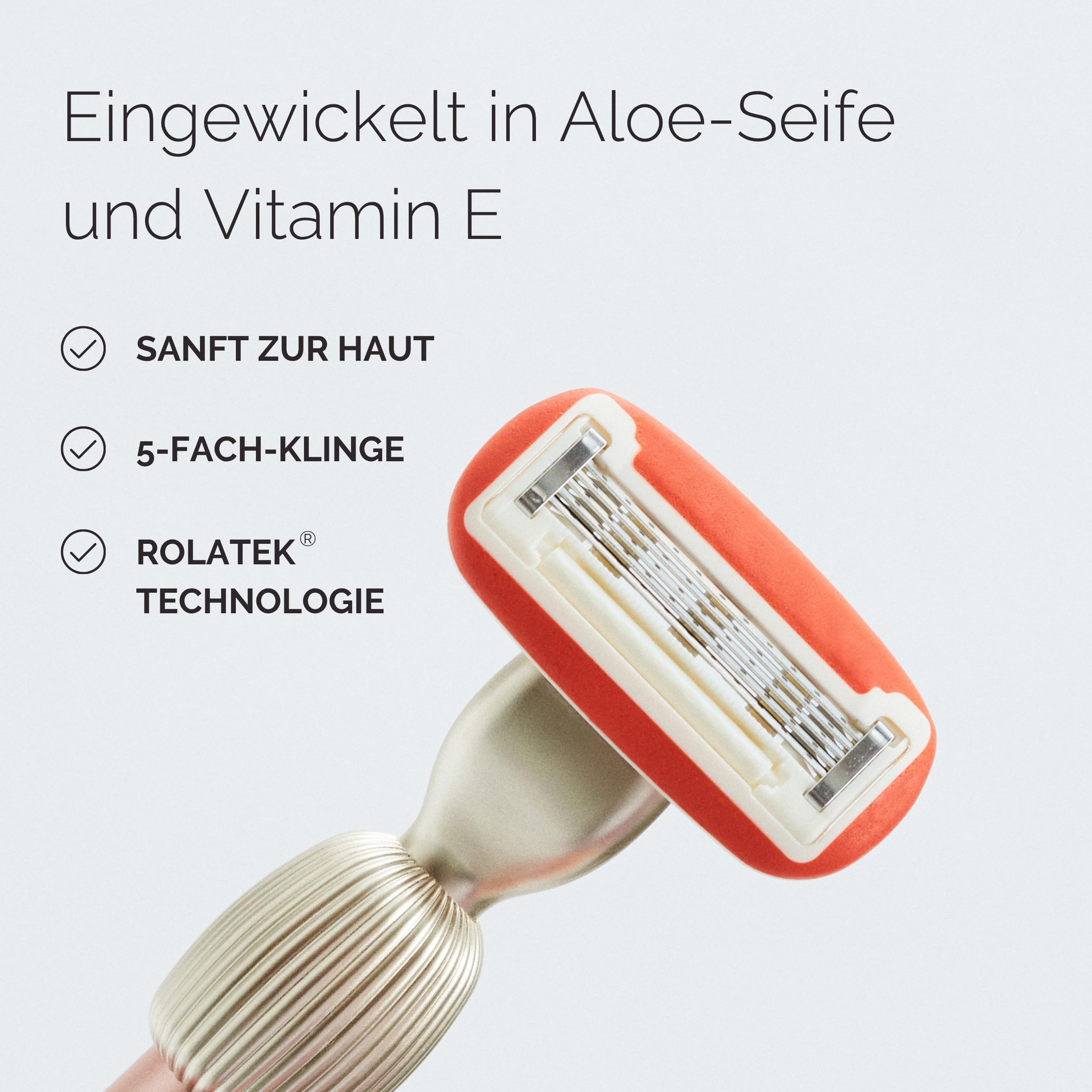 Fler The Razor Starter Set – Damenrasierer mit Austauschbaren Rasierköpfen, Rasierer mit Halterung und 2 Ersatzklingen, Unisex-Rasierer, Rasierklingen mit Aloe Vera, Vitamin E (Midnight Blau)