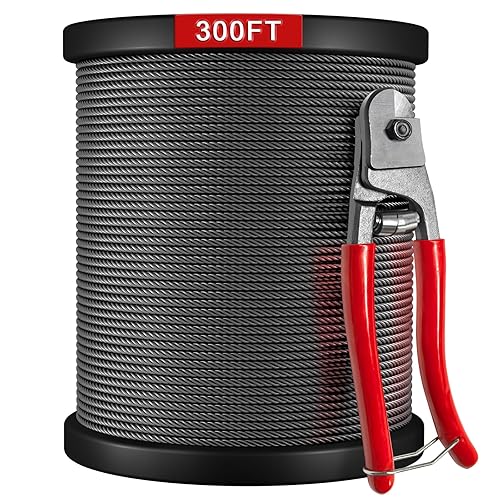 ATOLS Cable de acero inoxidable T316 de 18 pulgadas con cortador, cable de alambre de 500 pies para kit de barandilla de cable de cubierta,