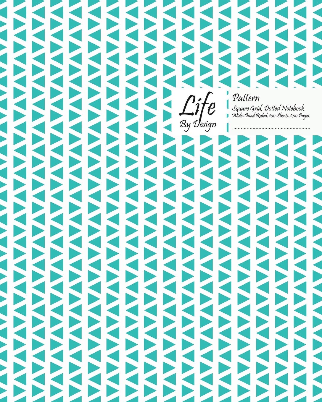 Traingle Pattern Square Grid, Quad Ruled, Composition Notebook, 100 Sheets, Large Size 8 x 10 Inch Royal Blue Cover