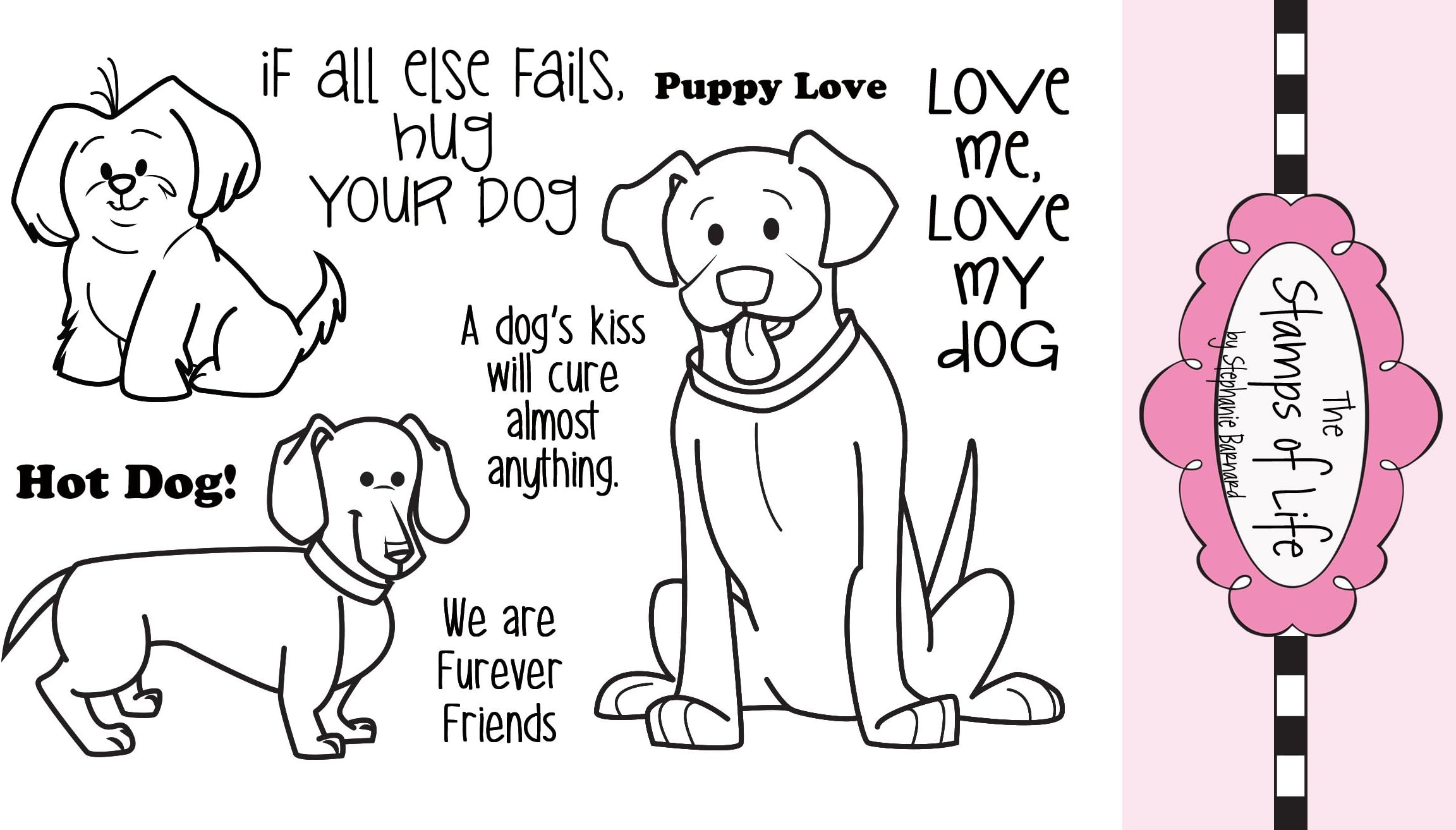 The Stamps of Life Pet Dog Clear Stamps for Card Making and Scrapbooking by Stephanie Barnard - Friends4Cookie