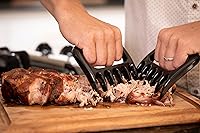 Vista 3 de Juego de accesorios para parrilla de barbacoa con garras de carne - 2 guantes de silicona, garras para cerdo tirado, termómetro de barbacoa