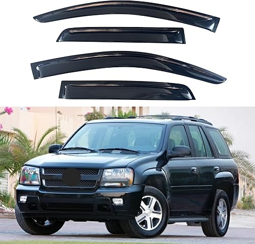 Miniatura 254 de IG - Visera para ventana de automóvil, protector contra la lluvia, el sol y el viento, con cinta adhesiva, deflector extraduradero para ventana