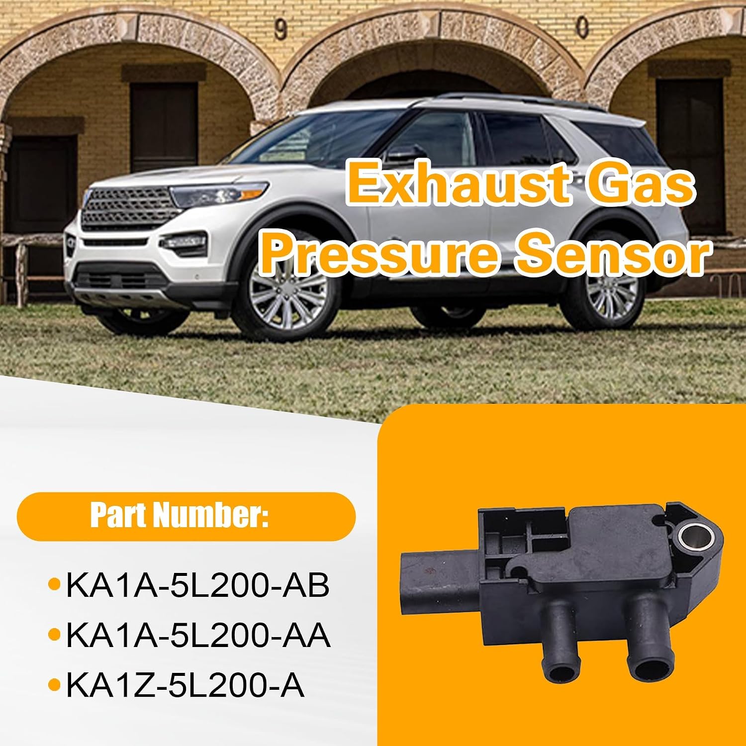 Exhaust Gas Pressure Sensor Compatible with Ford Ranger Escape Edge Explorer Bronco Maverick Expedition Fit for Lincoln Nautilus Corsair, Replace# KA1A-5L200-AA KA1A-5L200-AB KA1Z-5L200-A