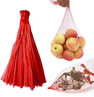 CZWESTC 150 Pcs Seafood Boiling Bags Bulk, Plastic Shellfish Clam Mesh Bags, Fruit and Vegetable Produce Packaging Net
