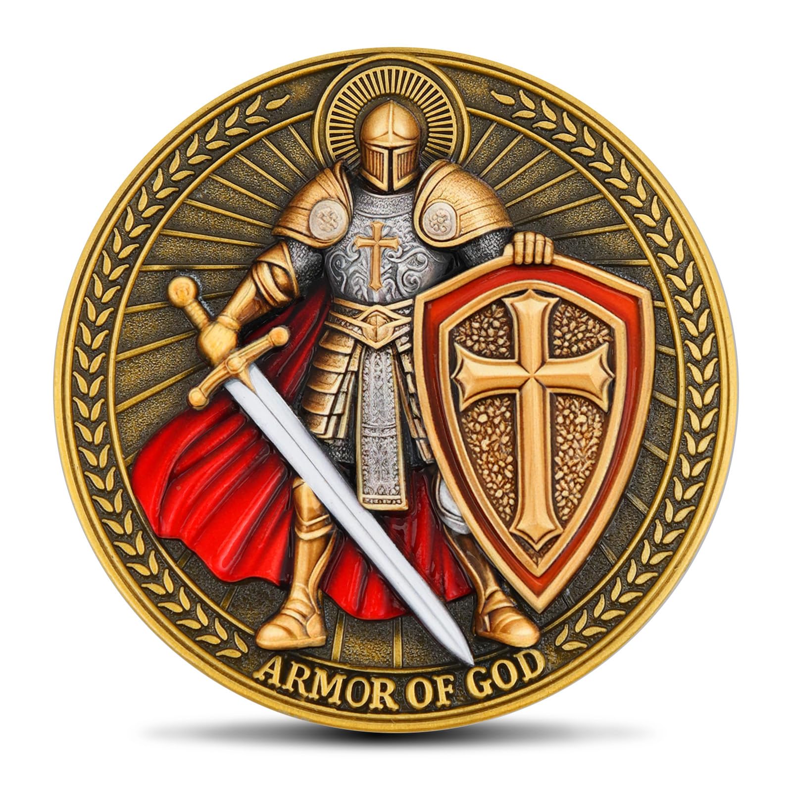 Spiritual Strength Token Full Armor Of God - Ephesians 6:11 Bible Verse  Inspirational Token Challenge Coin