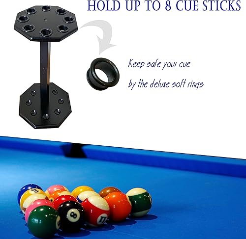 Miniatura 5 de Freestanding Billiard Cue Rack, Pool Table Accessories Hold 8 Cues, Pool Cue Stick Holder, Wooden Floor Stand Pool Cue Holder for Billiard Game Room