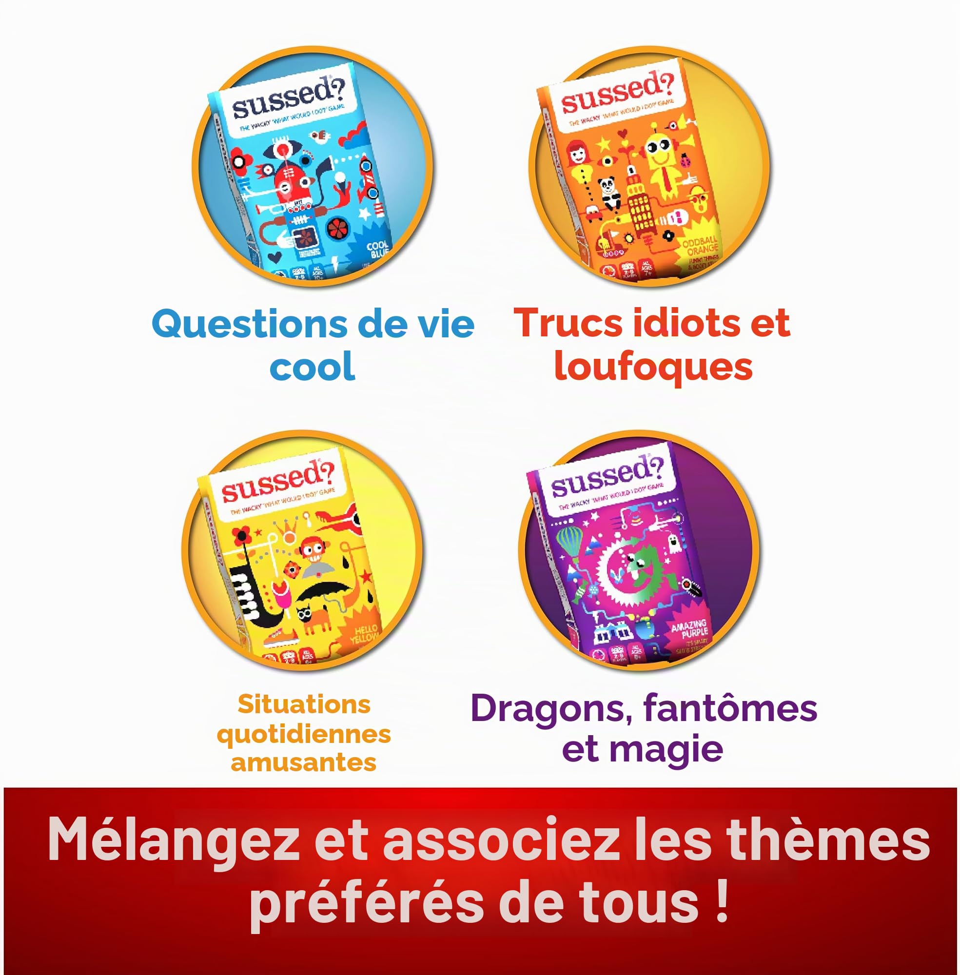 SUSSED ALL SORTS (EDITION ANGLAISE) (jeu de cartes familial qui provoque des conversations drôles et amusantes) (Qui connaît qui sur le bout des doigts?)