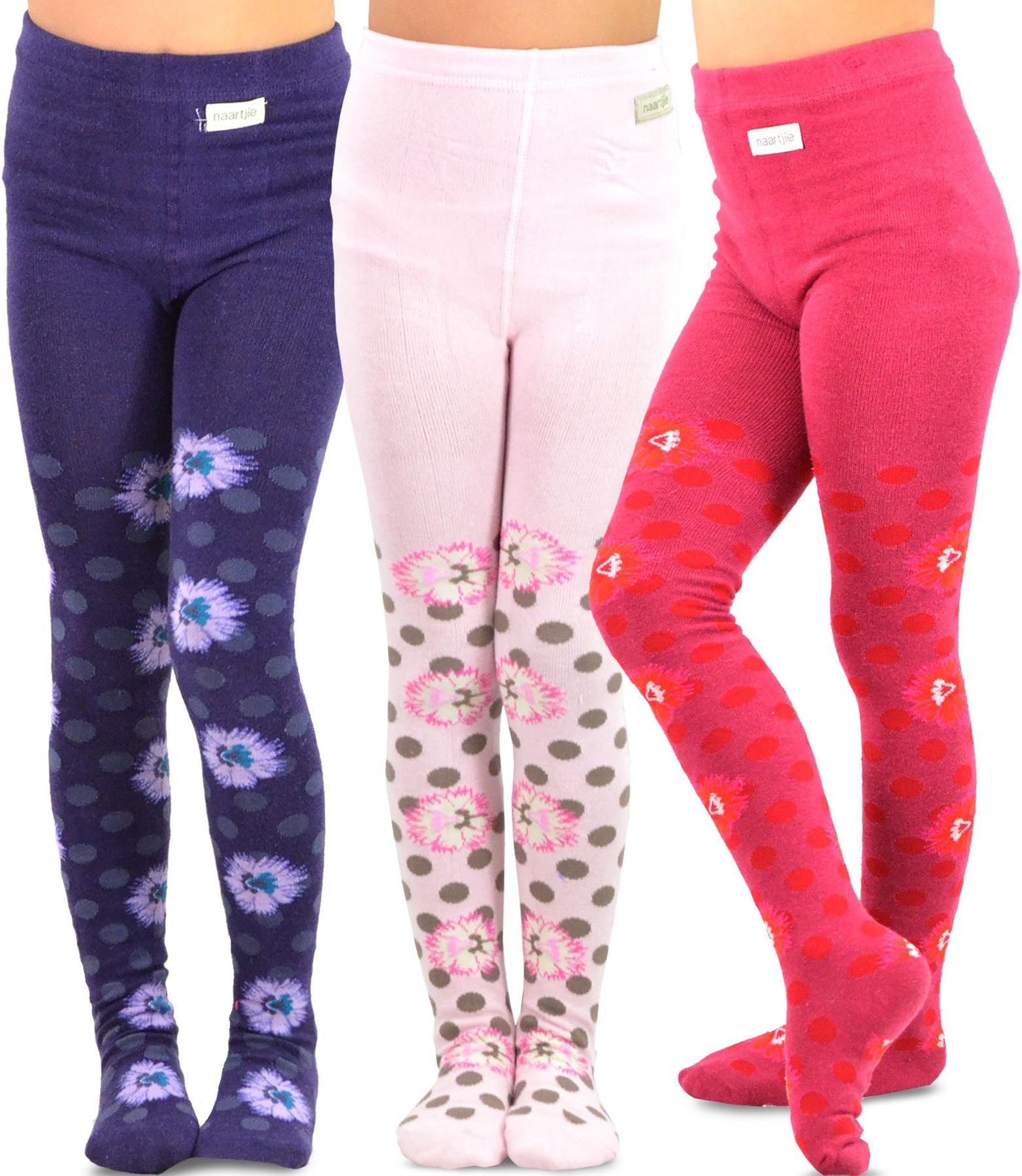 TeeHee Kids Girls Fashion Cotton Tights 3 Pair Pack