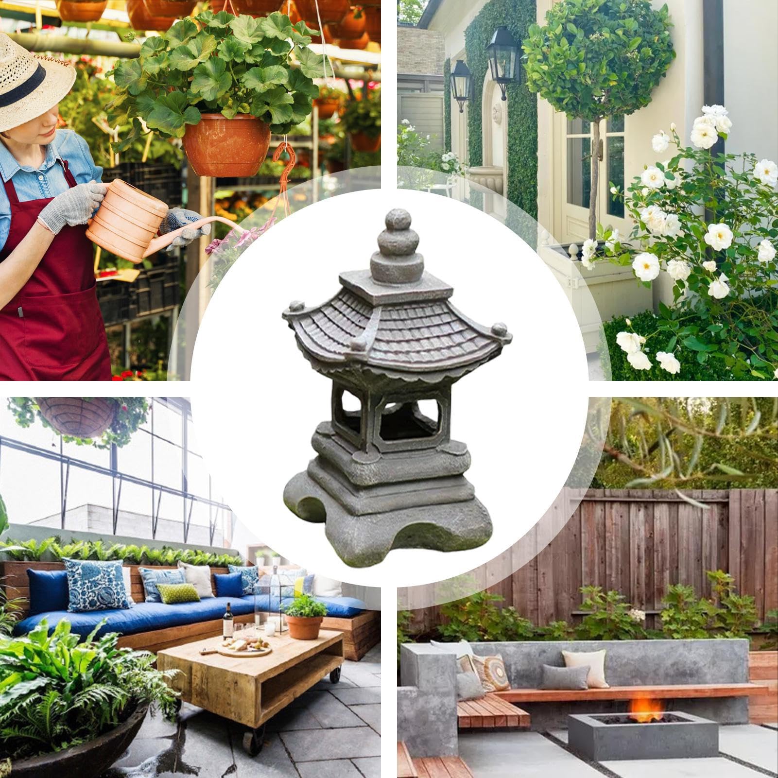 Lampade da giardino – Lampada da giardino decorativa, luce notturna ad | energia solare | Illuminazione paesaggistica per portico, patio, giardino, facciata esterna, casa, villa, atmosfera serale