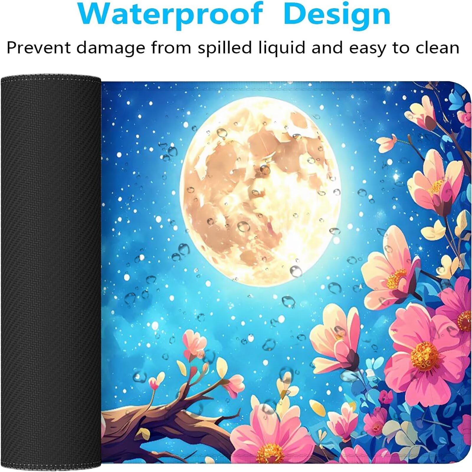 Rosa Tappetino Mouse Gaming, Tappetino Mouse XXL 1200 x 500 mm, Tappetino Mouse Gufo, Mouse Pad con Base Antiscivolo, Bordi Cuciti Tappetino per Mouse, Tappetino Mouse Gaming di Alta Precisione S-310