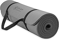 Gaiam Essentials 10mm Thick Yoga Mat for Pilates & Floor Workouts - Non-Slip Exercise Mat with Carry Strap, Superior Joint Cushioning
