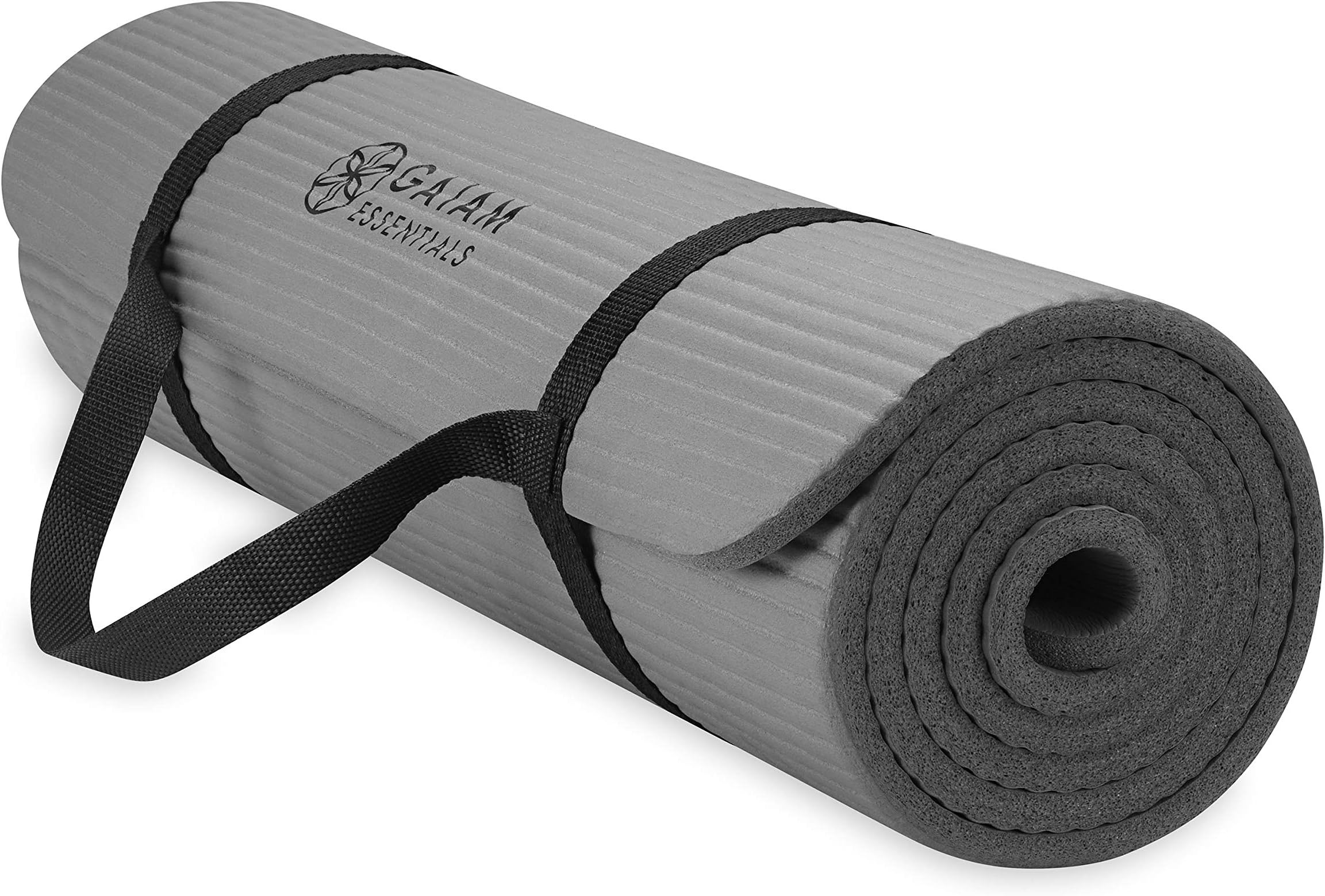 Yoga Mat, Pilates & Exercise Mat, Thick 2/5" (10mm) Workout Mat with Easy-Cinch Carrying Strap for Home & Gym Workouts