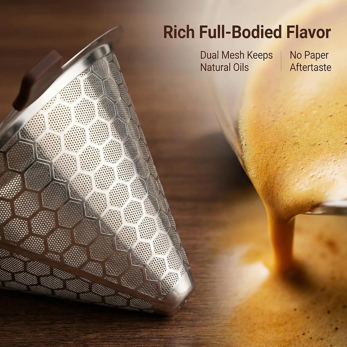 Reusable Cone Coffee Filter Stainless Steel #4-6 (2 Pack) view 4