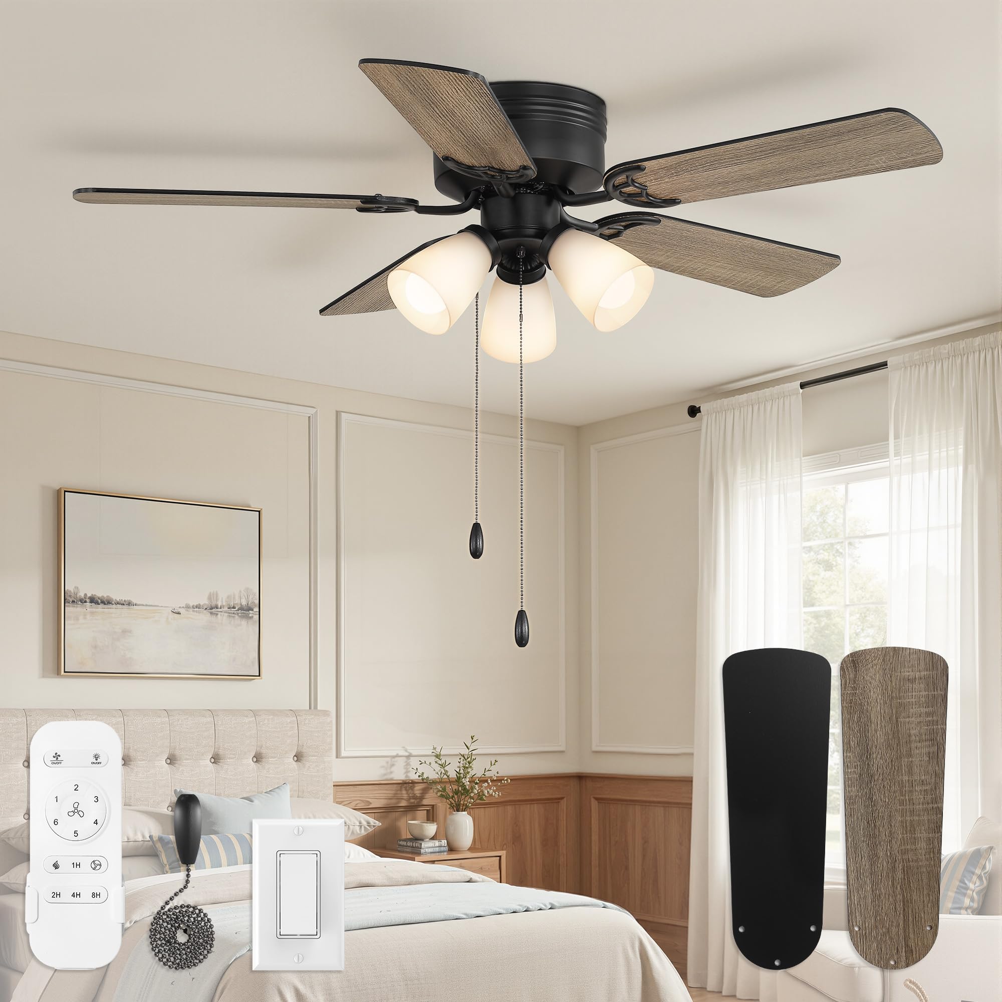 Photo 1 of Fanbulous 44" Farmhouse Ceiling Fan with 3 Lights