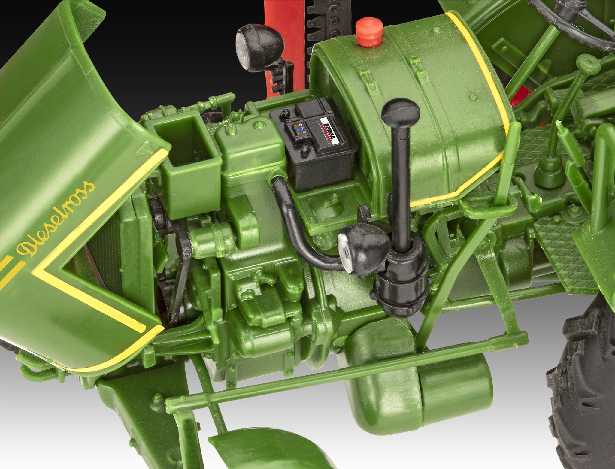 Revell 07828 Fendt F20 Dieselroß Trattore (sistema a clic), scala 1:24, non costruito, precolorato, Click-Together (non colla), kit modellino in plastica