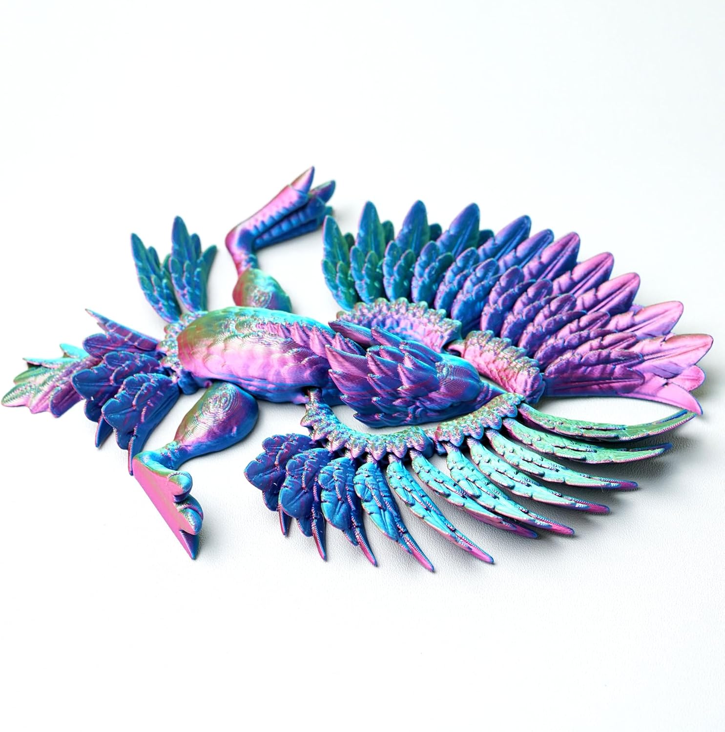 3D Printed Phoenix Model,Flexible Realistic Articulated Animal Fidget Toys,Mystery Figurines Gifts for Easter,Executive Desk Funny Décor and Festival Collectible,Easter Basket Stuffers (RGB)