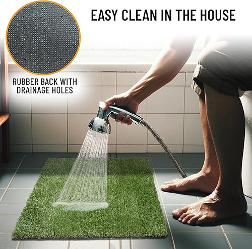 Miniatura 4 de Ottomanson Pet Training Collection - Almohadilla de césped reutilizable para interiores y exteriores, fácil de limpiar, 15 x 30 pulgadas, color verde