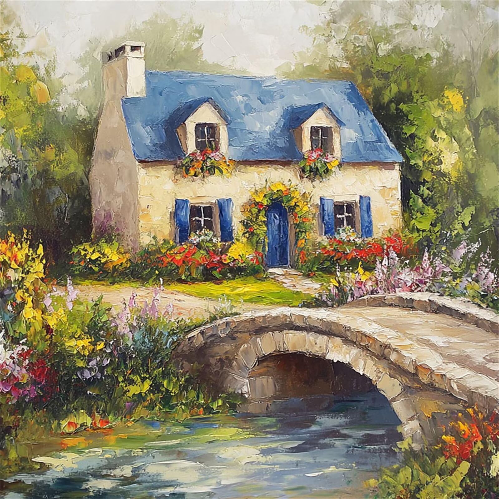 Diamond Painting Adulti, Giardino Diamond Painting Kit Completo, 5D Pittura Diamante Bambini Attività Manuale Creativa e Idea Regalo, Diamantini Crystal Art Tela Fai Da Te Kit 70x70cm Retro FX#733