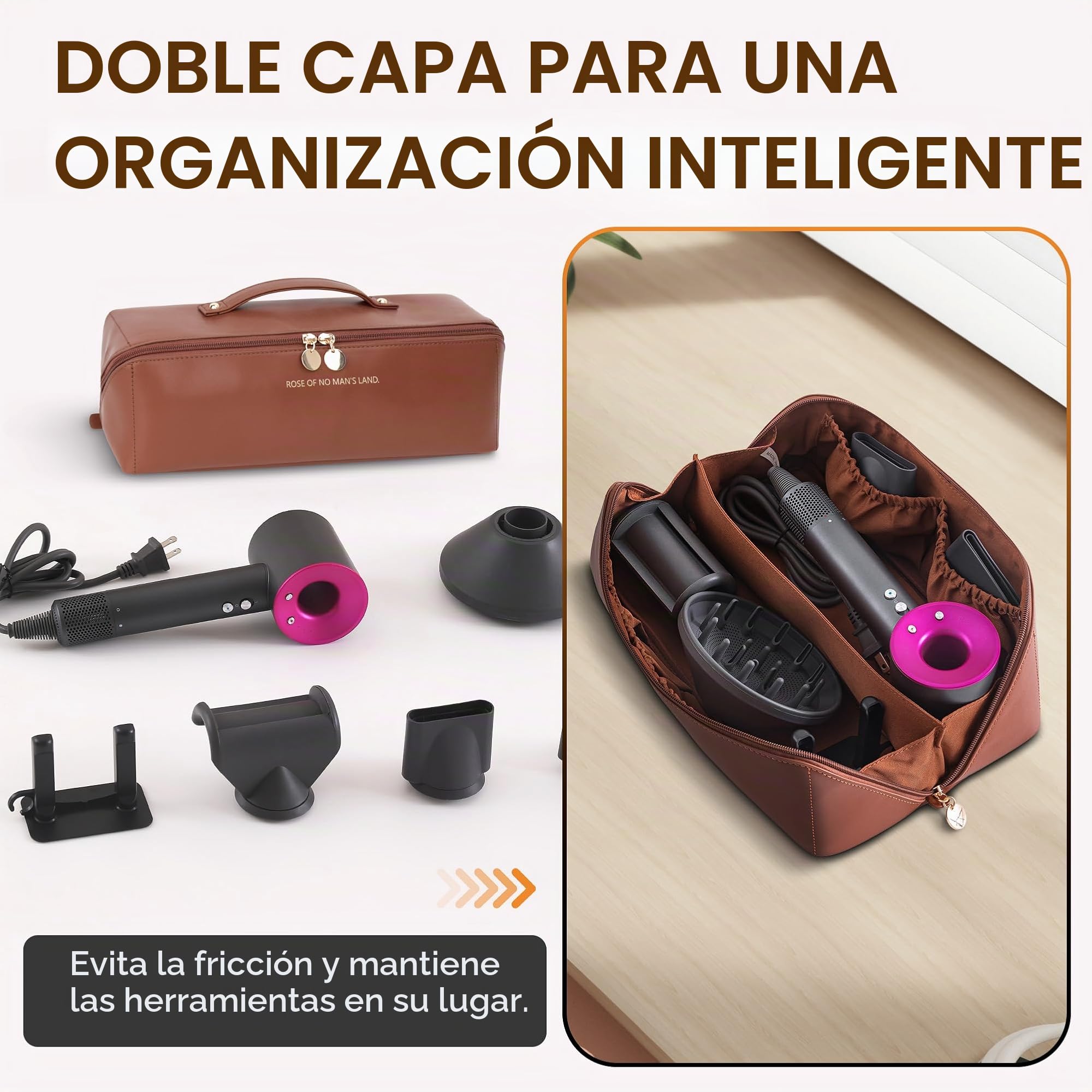 Bolsa Viaje Secador para Dyson Airwrap Styler/Shark Flexstyle/Rizador de Pelo, Funda Airwrap con Abertura Grande, Bolsa de Almacenamiento de Viaje Portátil, Bolsa Organizadora
