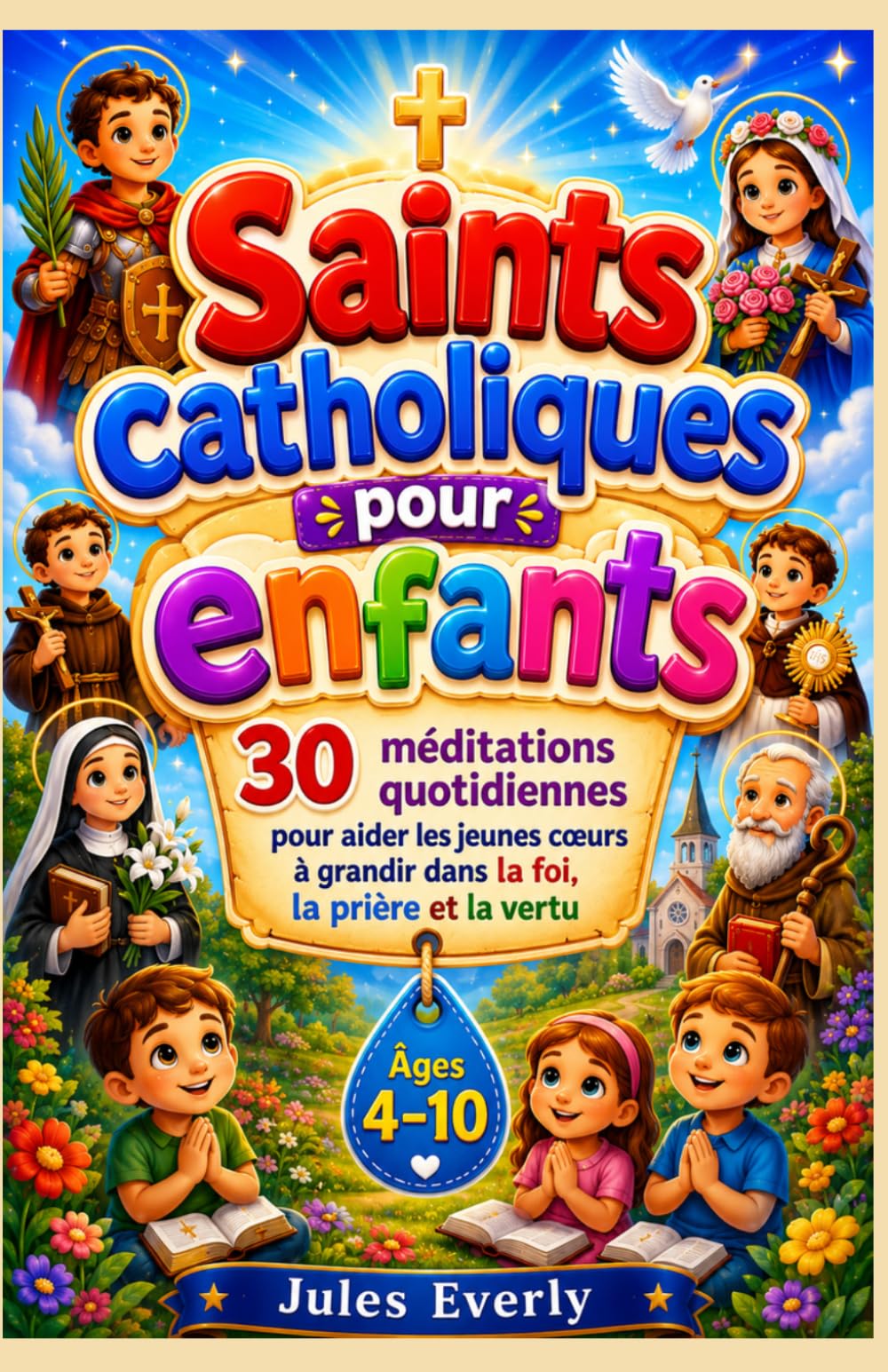 Saints catholiques pour enfants: 30 méditations quotidiennes pour aider les jeunes cœurs à grandir dans la foi, la prière et la vertu (Âges 4–10)
