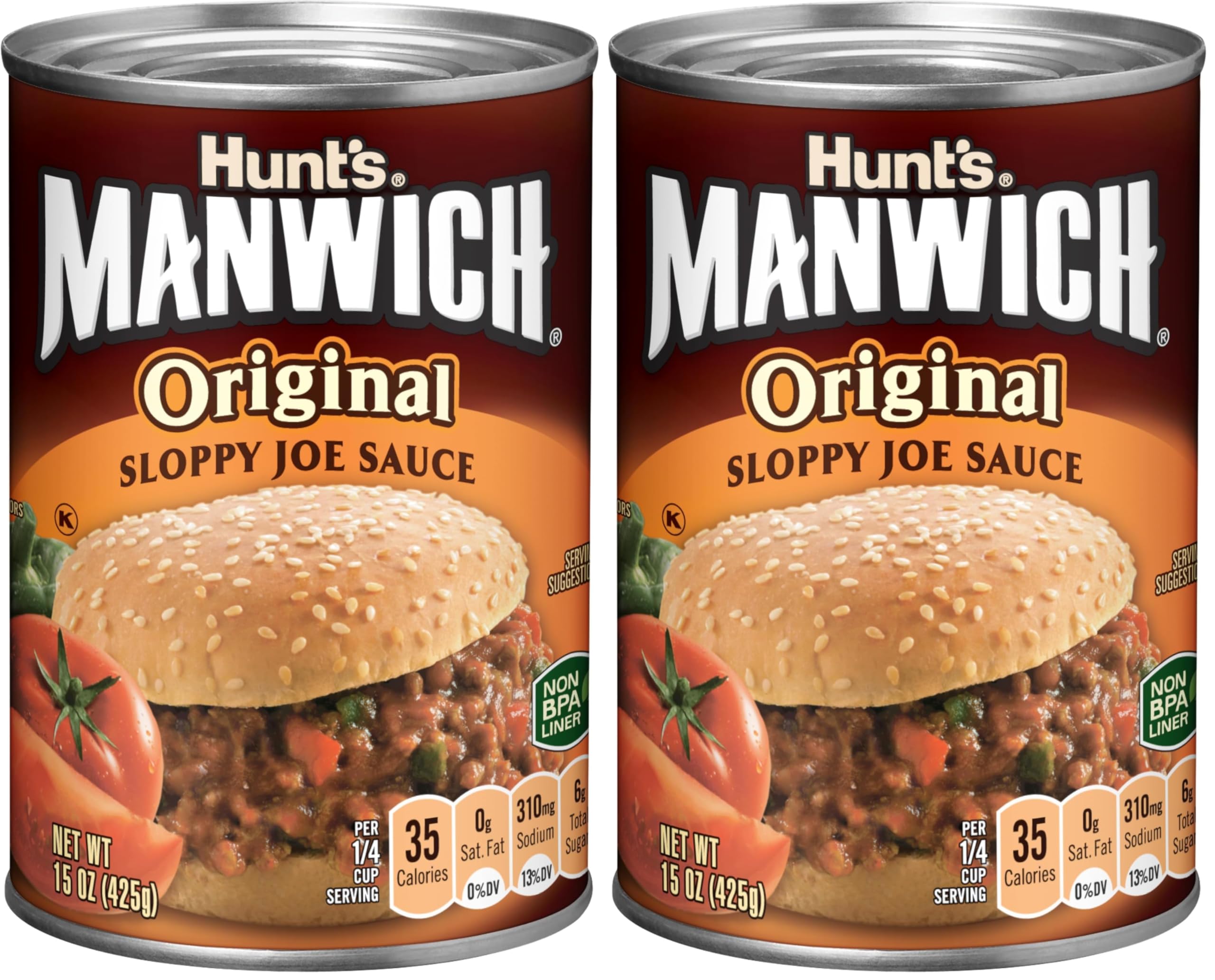 Original Sloppy Joe Sauce, Canned Sauce, 15 oz (Pack of 2)