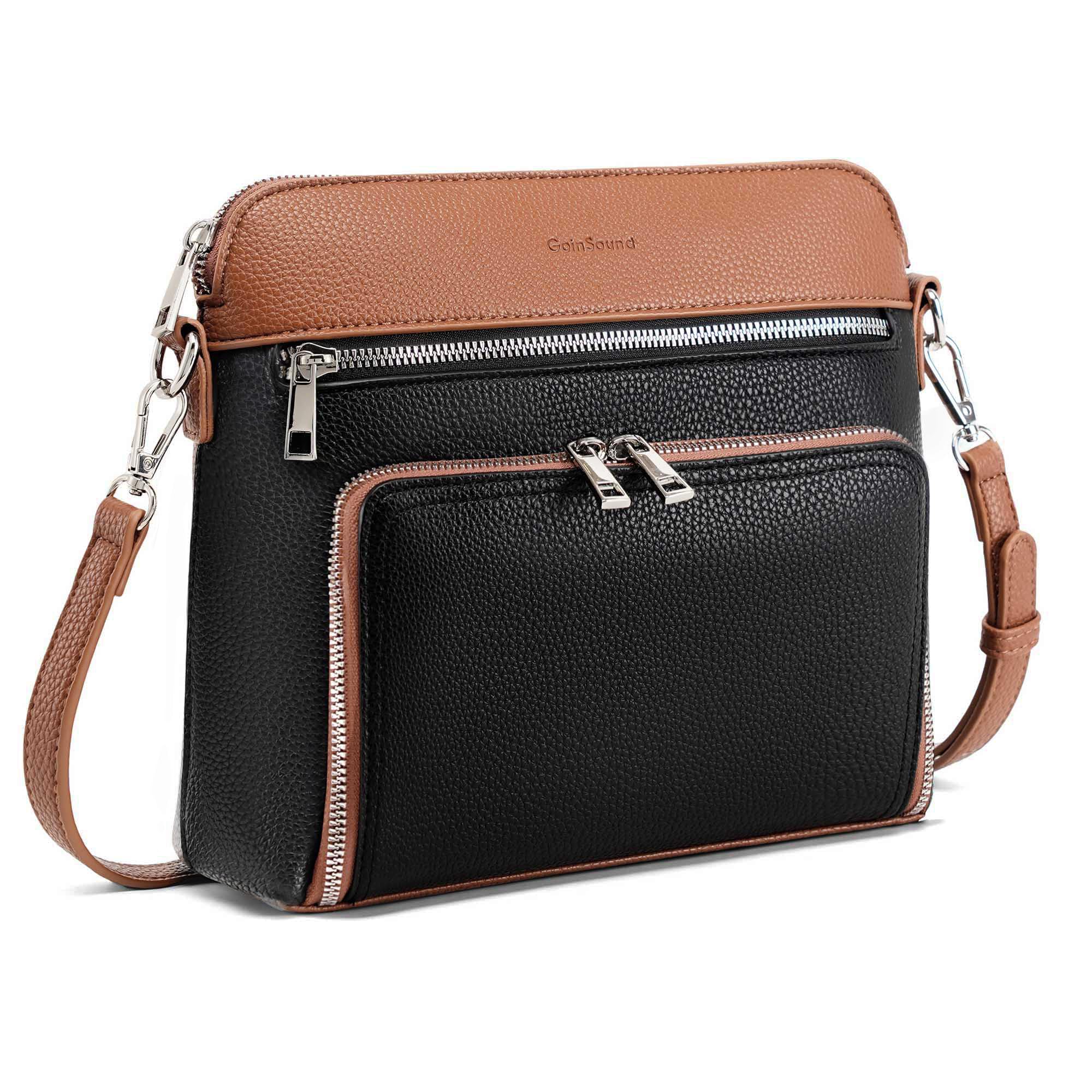 Goinsound RFID Small Crossbody Purse for Women Travel with Built in Wallet | 8 Credit Card Clots, Multi Pockets,3 Compartments,Soft Leather,for Summer Dressy Evening&Vacation