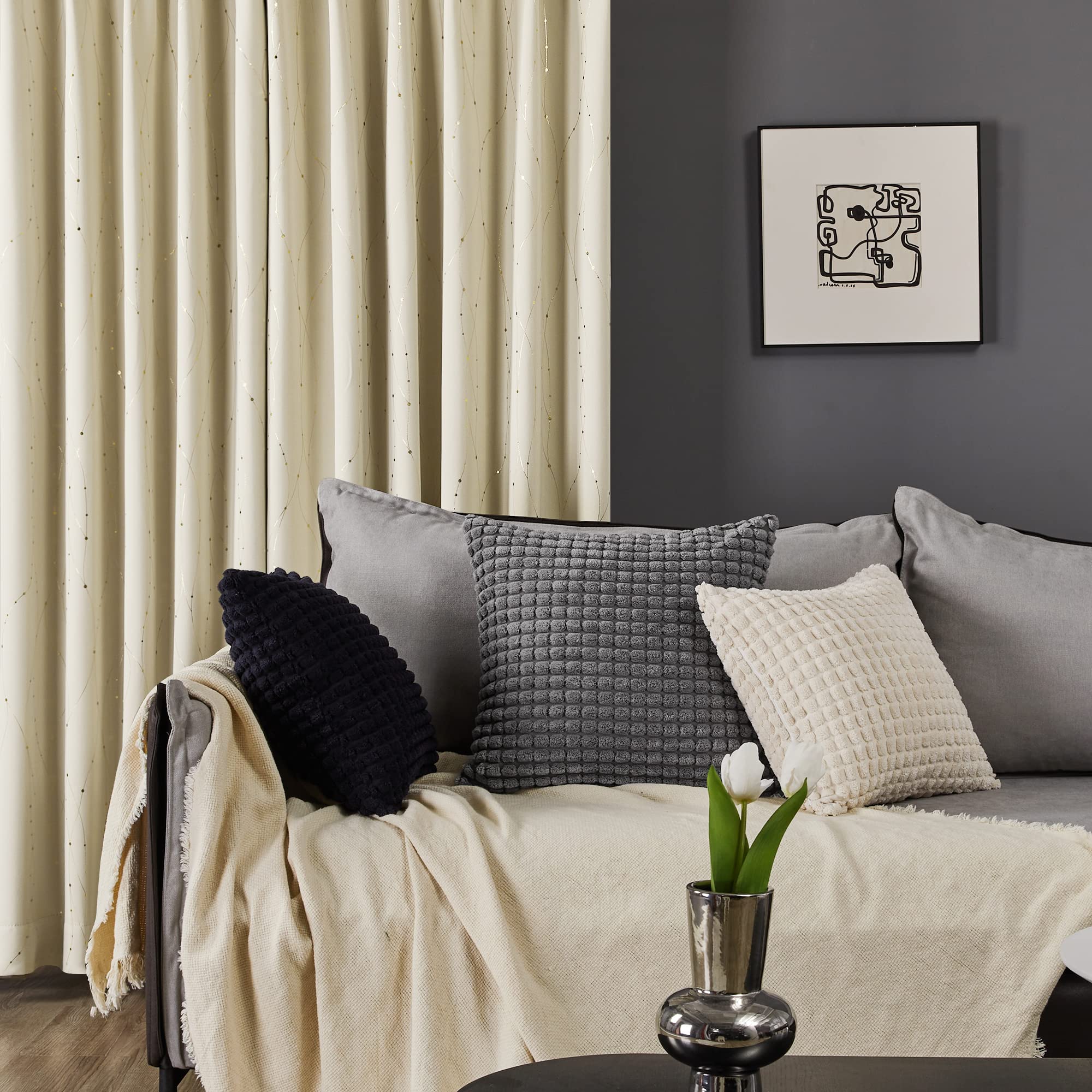 Amazon｜Deconovo 遮光 ドレープカーテン 幅100cm丈178cmライト